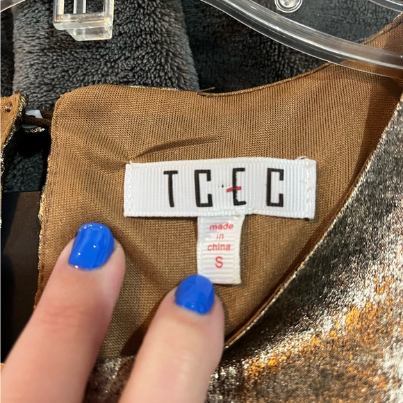 Metallic Gold/Bronze Ruffle Dress - Picture 6 of 6